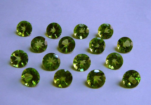 Natural Peridot 4mm Faceted Cut Round 10 Pieces Calibrated Size Loose ...