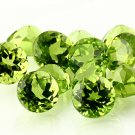 Natural Peridot 6mm Faceted Cut Round 5 Pieces Calibrated Size  Loose Gemstone