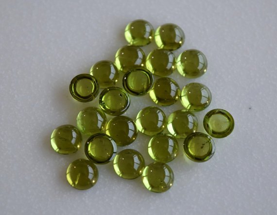 Natural Peridot 7mm cabochon  Round 10 Pieces Calibrated Size  Loose Gemstone