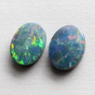 6x8mm Australian Boulder Opal Doublet Cabochon Oval 2 Piece (1 Pair)  Multi Fire Opal Gemstone