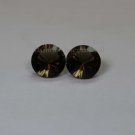 20mm Natural Smoky Quartz Concave Cut Round 2 Piece (1 Pair )  (SI) Top Quality  Loose Gemstone
