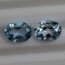 7x9mm Natural Sky Blue Topaz Faceted Cut Oval  2 Piece (1 Pair )  Top Quality Loose Gemstone