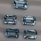6x4mm Natural Sky Blue Topaz Faceted Cut Octagon 5 Pieces Lot   Top Quality Loose Gemstone