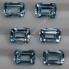 7x5mm Natural Sky Blue Topaz Faceted Cut Octagon 50 Pieces Lot     Top Quality Loose Gemstone