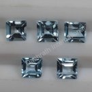4mm  Natural Sky Blue Topaz Faceted Cut Square 5 Pieces Lot  Top Quality Loose Gemstone