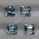 4mm  Natural Sky Blue Topaz Faceted Cut Square 100 Pieces Lot   Top Quality Loose Gemstone