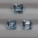 7mm  Natural Sky Blue Topaz Faceted Cut Square 2 Piece (1 Pair ) Top Quality Loose Gemstone