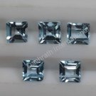 7mm  Natural Sky Blue Topaz Faceted Cut Square 5 Pieces Lot  Top Quality Loose Gemstone