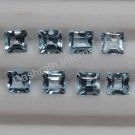 8mm  Natural Sky Blue Topaz Faceted Cut Square 10 Pieces Lot Top Quality Loose Gemstone
