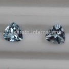 3mm Natural Sky Blue Topaz Faceted Cut Trillion 2 Piece (1 Pair ) Top Quality Loose Gemstone