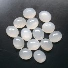 8x10mm Natural White Moonstone Cabochon Oval 25 Pieces Lot  White Color Top Quality Loose Gemstone