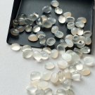 6x8mm Natural White Moonstone Cabochon Oval 5 Pieces Lot  White Color Top Quality Loose Gemstone