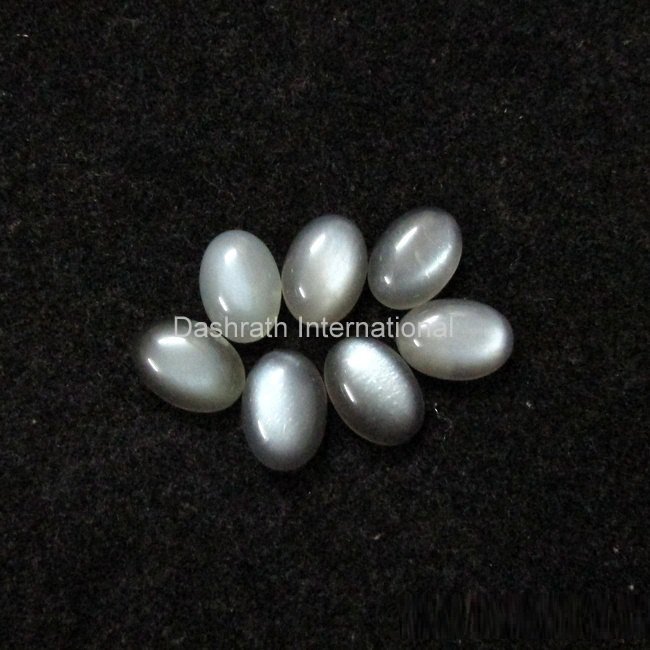10x12mm Natural Gray Moonstone Cabochon Oval 50 Pieces Lot Gray Color Top Quality Loose Gemstone