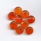 10mm Natural Carnelian Faceted Cut  Round 50 Pieces Lot Orange Color Top Quality Loose Gemstone