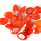 7x5mm Natural Carnelian Faceted Cut Pear 100 Pieces Lot  Orange Color Top Quality Loose Gemstone