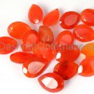 12x10mm Natural Carnelian Faceted Cut  Pear 75 Pieces Lot  Orange Color Top Quality Loose Gemstone