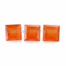 10mm  Natural Carnelian Faceted Cut Square 5 Pieces Lot  Top Quality Loose Gemstone