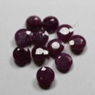 7mm Natural Ruby Faceted Cut Round  50 Pieces Lot  Red Pink Color Top Quality Loose Gemstone