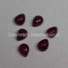 3x4mm Natural Ruby Cabochon Pear 2 Piece (1 Pair ) Red Pink Color Top Quality Loose Gemstone