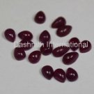 3x5mm Natural Ruby Cabochon Pear 2 Piece (1 Pair ) Red Pink Color Top Quality Loose Gemstone