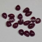 3x5mm Natural Ruby Cabochon Pear 25 Pieces Lot  Red Pink Color Top Quality Loose Gemstone