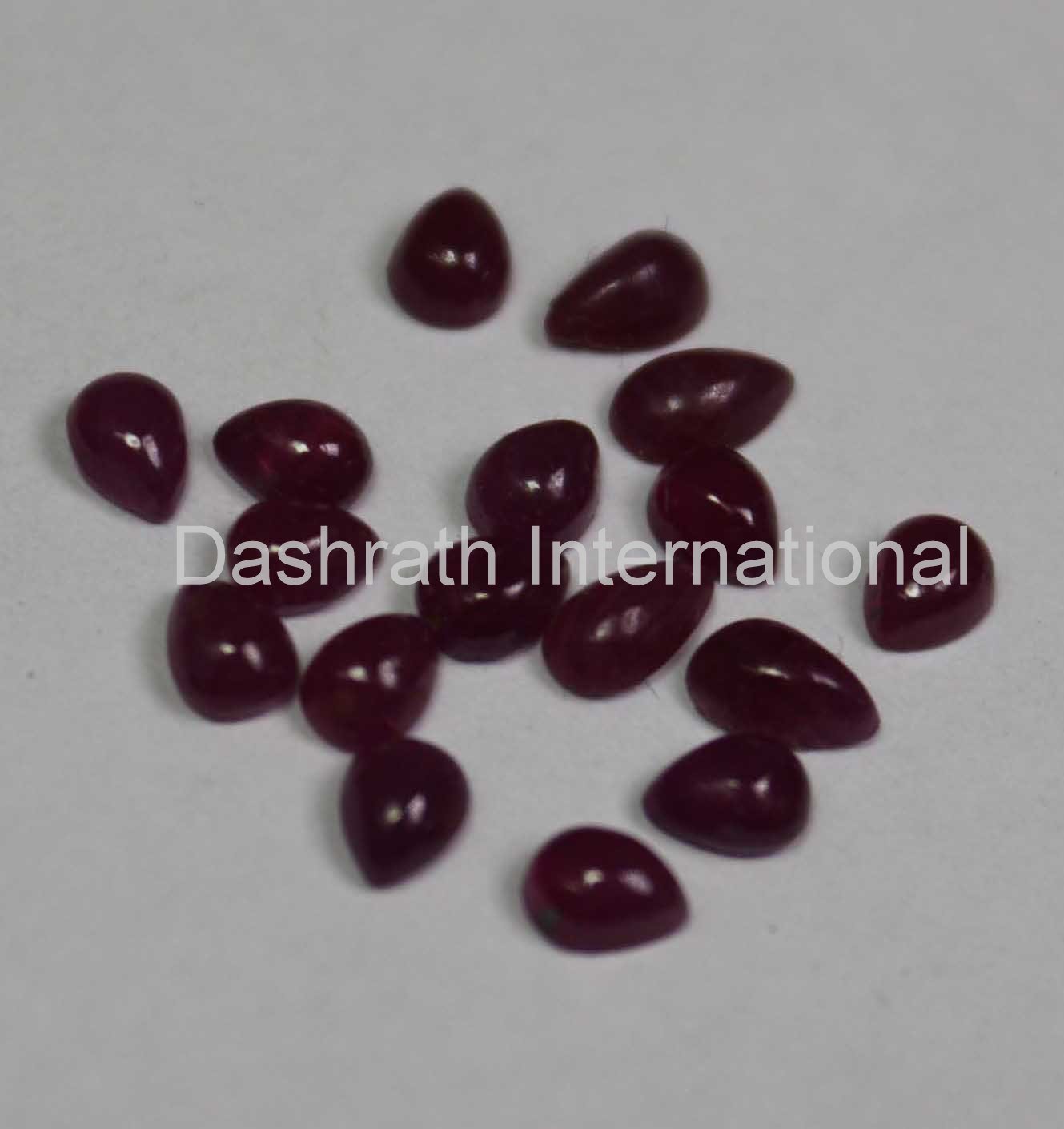 4x6mm Natural Ruby Cabochon Pear 25 Pieces Lot  Red Pink Color Top Quality Loose Gemstone