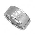 Stainless Steel Skull Biker Pirate Wedding Band 13946