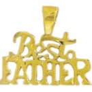 "BEST FATHER" Pendant In Gold Or Rhodium w-61