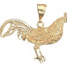 Game Rooster Pendant In Gold Or Rhodium smj-19
