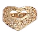 Heart Filigree Ring Gold Layered LN-27