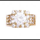 Sparkling Russian CZ Ring Gold Or Rhodium Layered LR-136