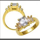 Russian CZ Ring Gold Or Rhodium Layered LR-131