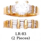 Russian CZ Wedding Ring Set Gold Or Rhodium Layered LR-83