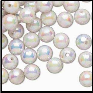 Pearl White AB Acrylic Bead Dividers 8 mm  H20-2754PB