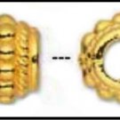 Gold Plated, 8x6mm Drum Bead, 3.5mm Center Hole H20-8865MB
