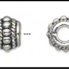 Antique Silver, 8x6mm Drum Bead, 3.5mm Center Hole H20-8865MB