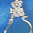 Teddy Bear Charm Holder Rhodium Layered RDCH-23