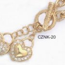 Sparkling Heart  Gold Or Rhodium Layered Necklace CZNK-20