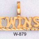 Minnesota "Twins" Baseball Pendant Gold Or Rhodium W-879