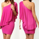 One Shoulder Strap Prom Dress - 31053D - Pink
