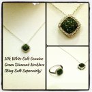 **FREE SHIPPING**FREE APPRAISALS **Genuine Green Diamond White Gold Necklace