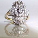 1.00 TCW Diamond Cluster Ring 10k Yellow Gold