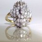 1.00 TCW Diamond Cluster Ring 10k Yellow Gold