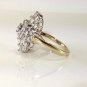 1.00 TCW Diamond Cluster Ring 10k Yellow Gold