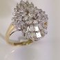 1.00 TCW Diamond Cluster Ring 10k Yellow Gold