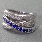 0.30 Sapphire and 0.50 Diamond Ring in 18k White Gold