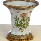 PORCELAIN VASE ANTIQUE STYLE CRACKLED WITH BRASS