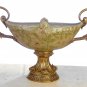 PORCELAIN HAND PAINTED BOWL WITH ANTIQUE STYLE SOLID BRASS