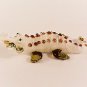 Hand Blown Glass Red Crocodile (Alligator) Gilt Art Glass Animal Figurines Thai Gifts