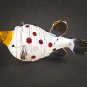 Hand Blown Glass Puffer Fish Red & Green dot Gilt Art Glass Animal Figurines Thai Gifts